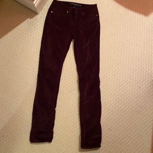 burgundy calvin klein corduroy trousers